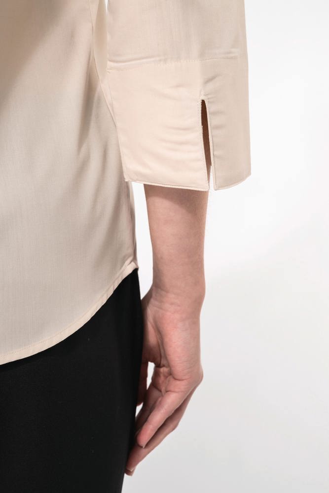 K558C - Popeline Hemd Baumwollpolyester 3/4-Ärmel pflegeleicht für Damen
