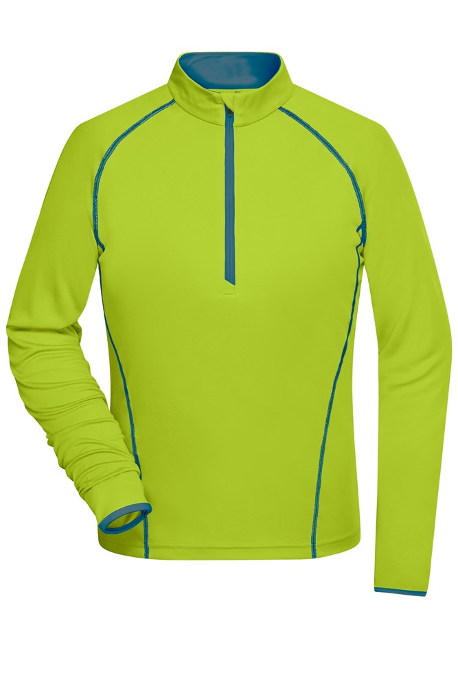 Ladies' Sports Shirt Long-Sleeved - Bright-yellow/bright-blue (ca. Pantone 809M
3005C)