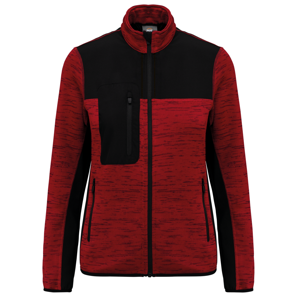 WK9109 - Recycelte Jacke aus Polyestertrikot für Damen - Red Melange / Black