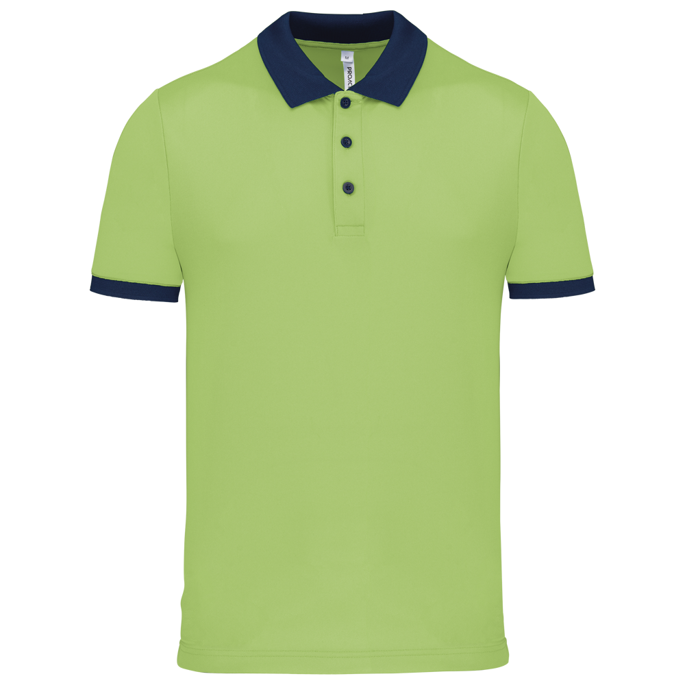PA489 - Herren Performance Piqué-Polohemd - Lime / Sporty Navy