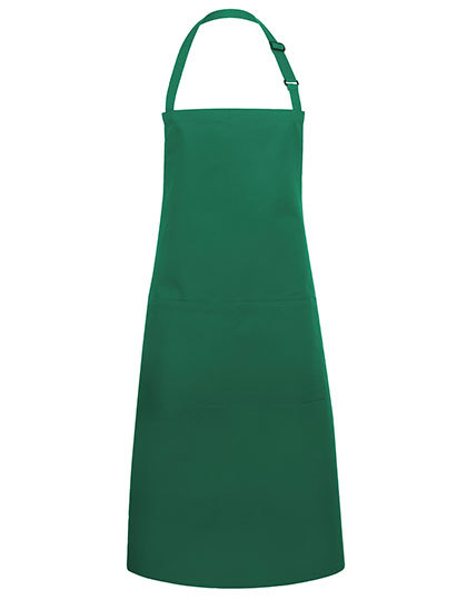 Karlowsky - Latzschürze Basic mit Tasche und Schnalle - Forest Green (ca. Pantone 554C)