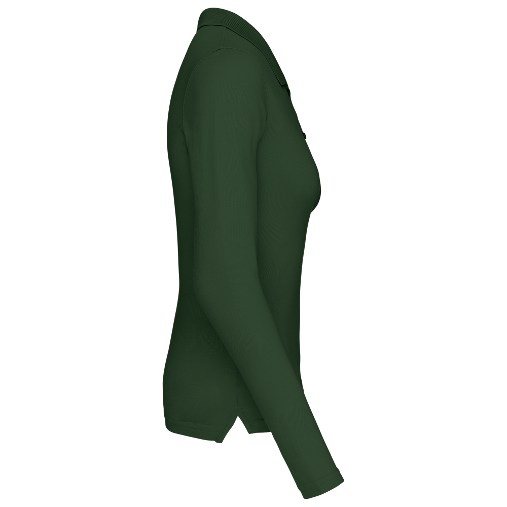 K257C - Damen Langarm-Polohemd. Baumwollpiqué