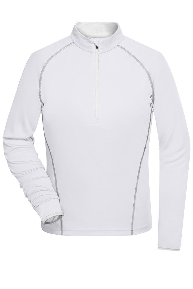 Ladies' Sports Shirt Long-Sleeved - White/silver (ca. Pantone white
430C)