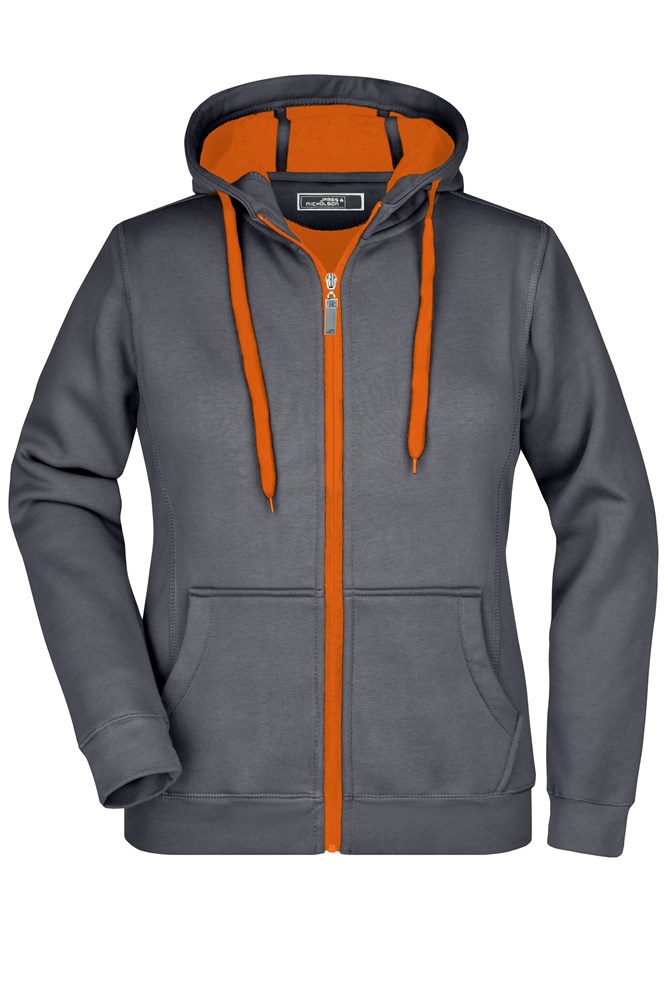 Ladies' Doubleface Jacket - Carbon/orange (ca. Pantone 431C
1595C)