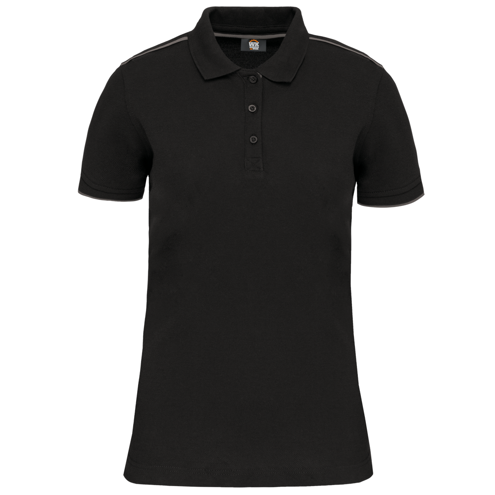 WK271 - Damen-Polohemd Day To Day mit kontrastfarbenen, kurzen Ärmeln - Black / Silver