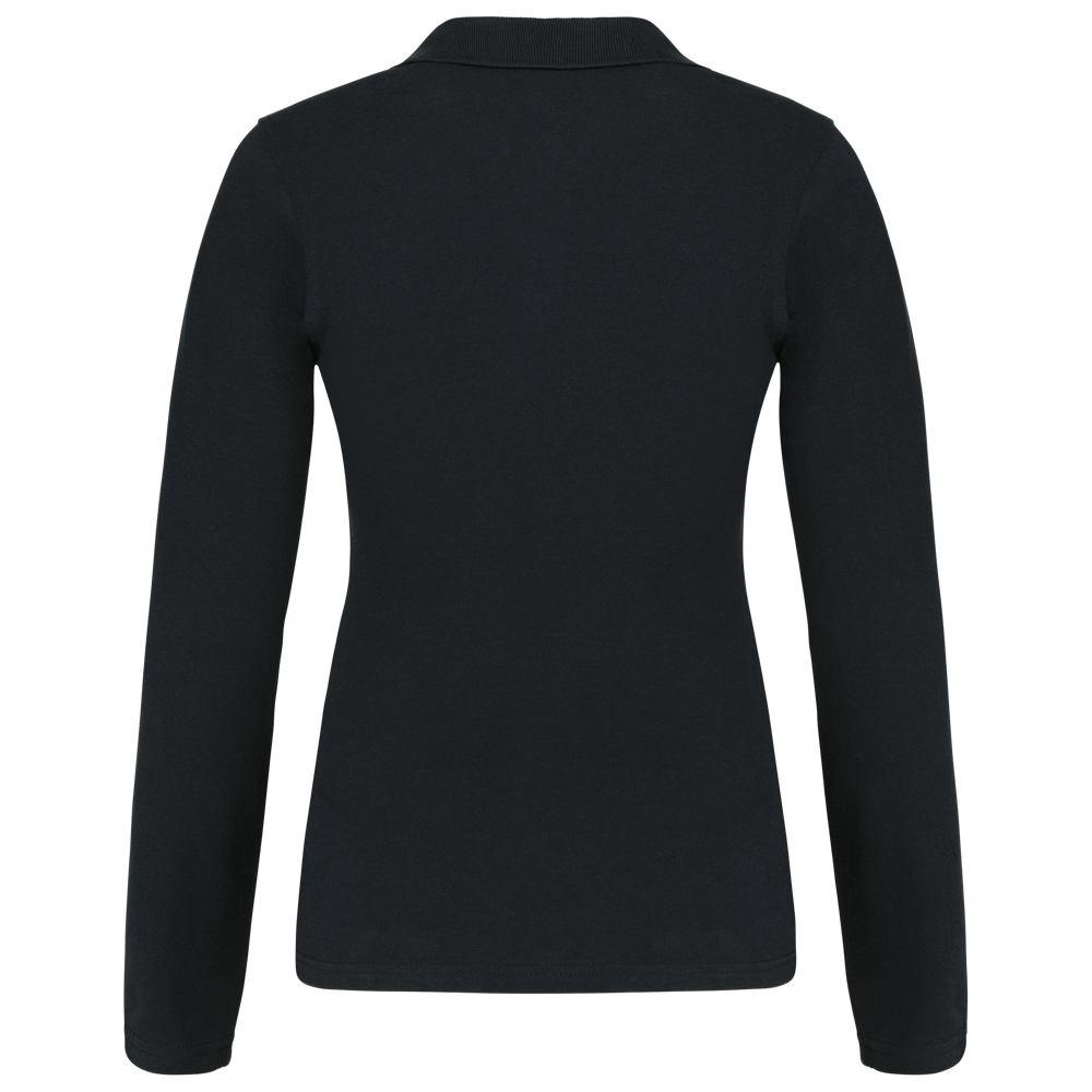 K257C - Damen Langarm-Polohemd. Baumwollpiqué