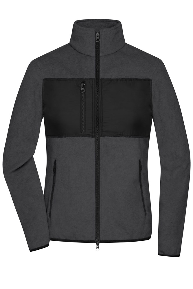 Ladies' Fleece Jacket GRS - Dark-melange/black (ca. Pantone 7540C
blackC)