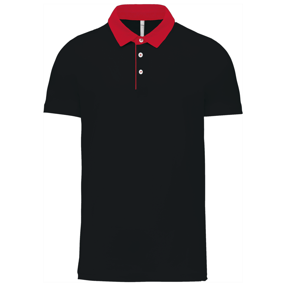 K260 - Zweifarbiges Jersey-Polohemd für Herren - Black / Red