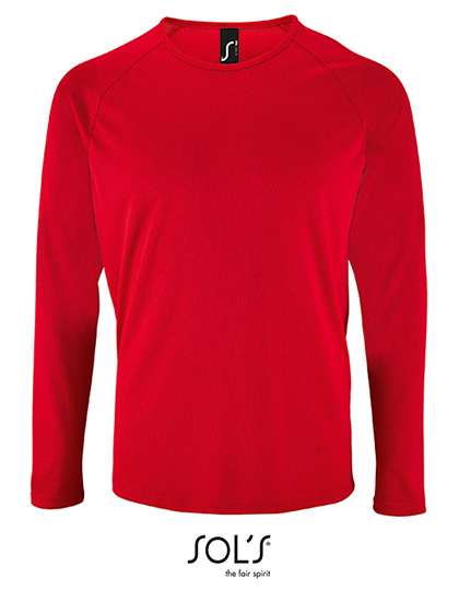 SOL´S - Men´s Long Sleeve Sports T-Shirt Sporty - Red