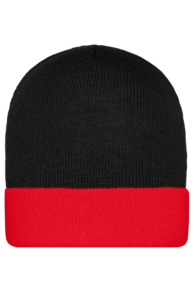 Knitted Cap - Black/red (ca. Pantone blackC
1788C)