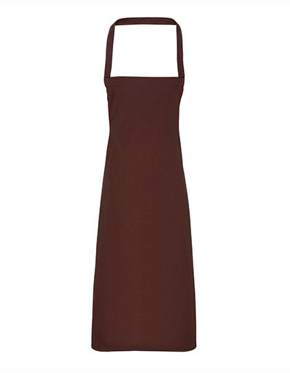Premier Workwear - Organic Cotton Bib Apron (No Pocket) - Brown (ca. Pantone 476C)