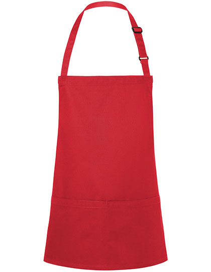 Karlowsky - Kurze Latzschürze Basic mit Schnalle und Tasche - Red (ca. Pantone 186C)