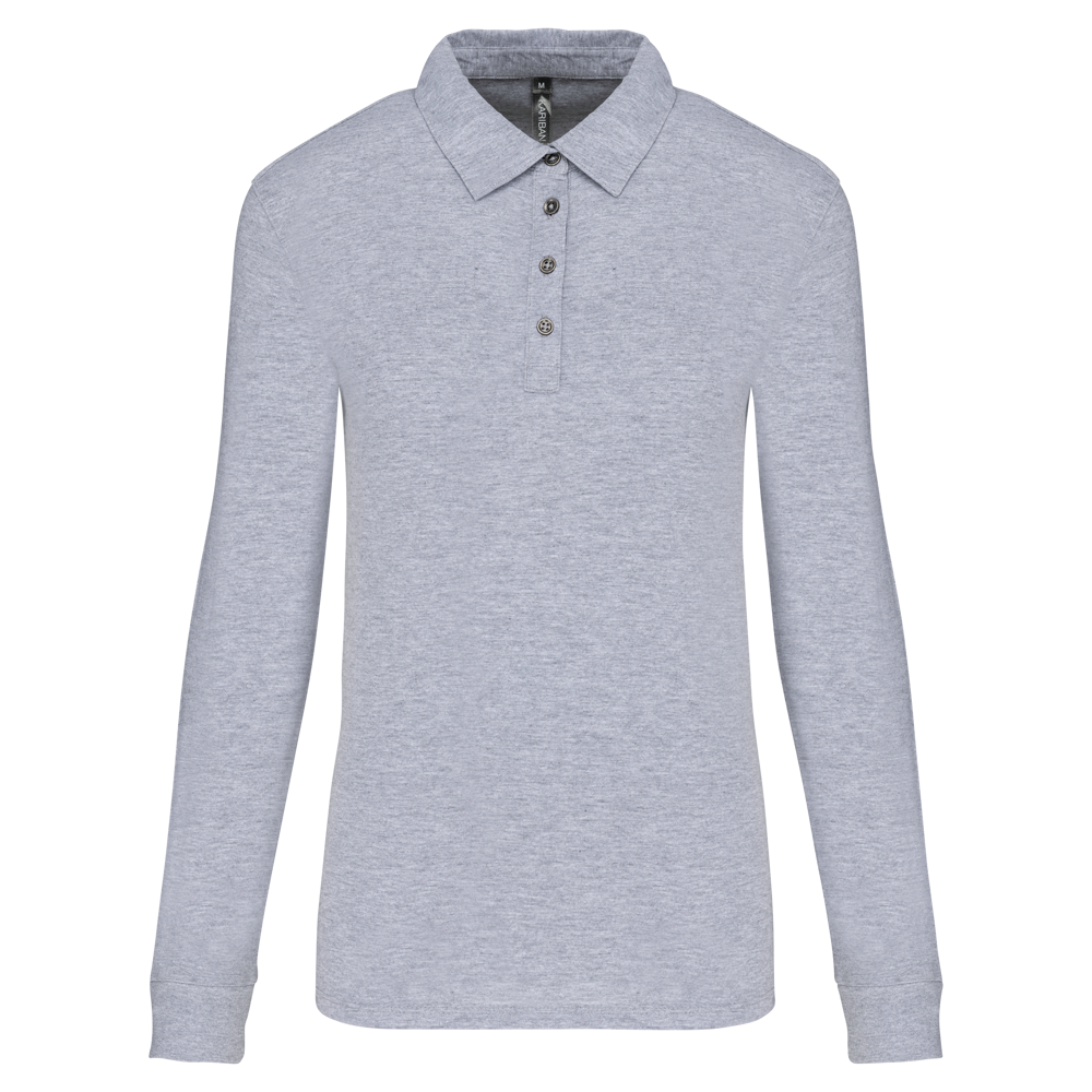 K265 - Langarm-Polohemd für Damen aus Jersey - Oxford Grey