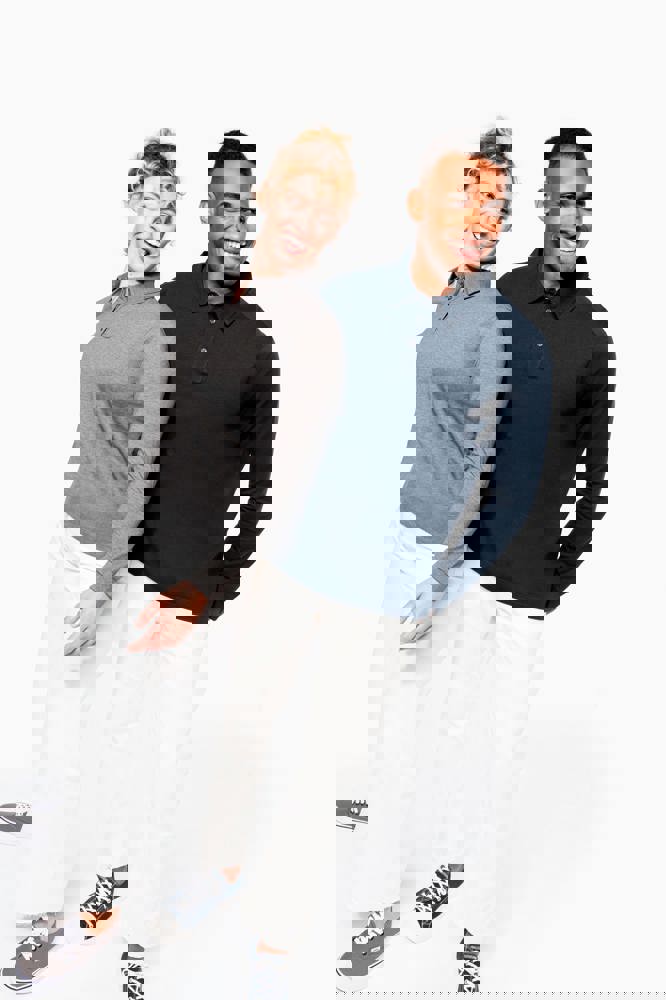 K264 - Langarm-Polohemd für Herren aus Jersey