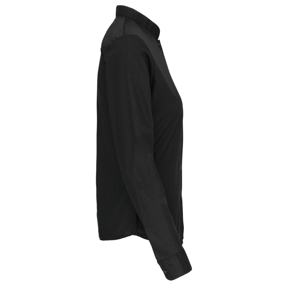 K514C - Damen hemdbluse mao-kragen langarm