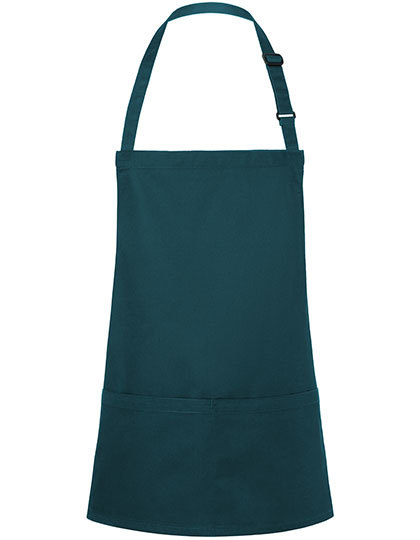 Karlowsky - Kurze Latzschürze Basic mit Schnalle und Tasche - Pine Green (ca. Pantone 4189C)