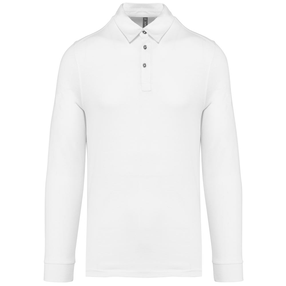 K264 - Langarm-Polohemd für Herren aus Jersey - White
