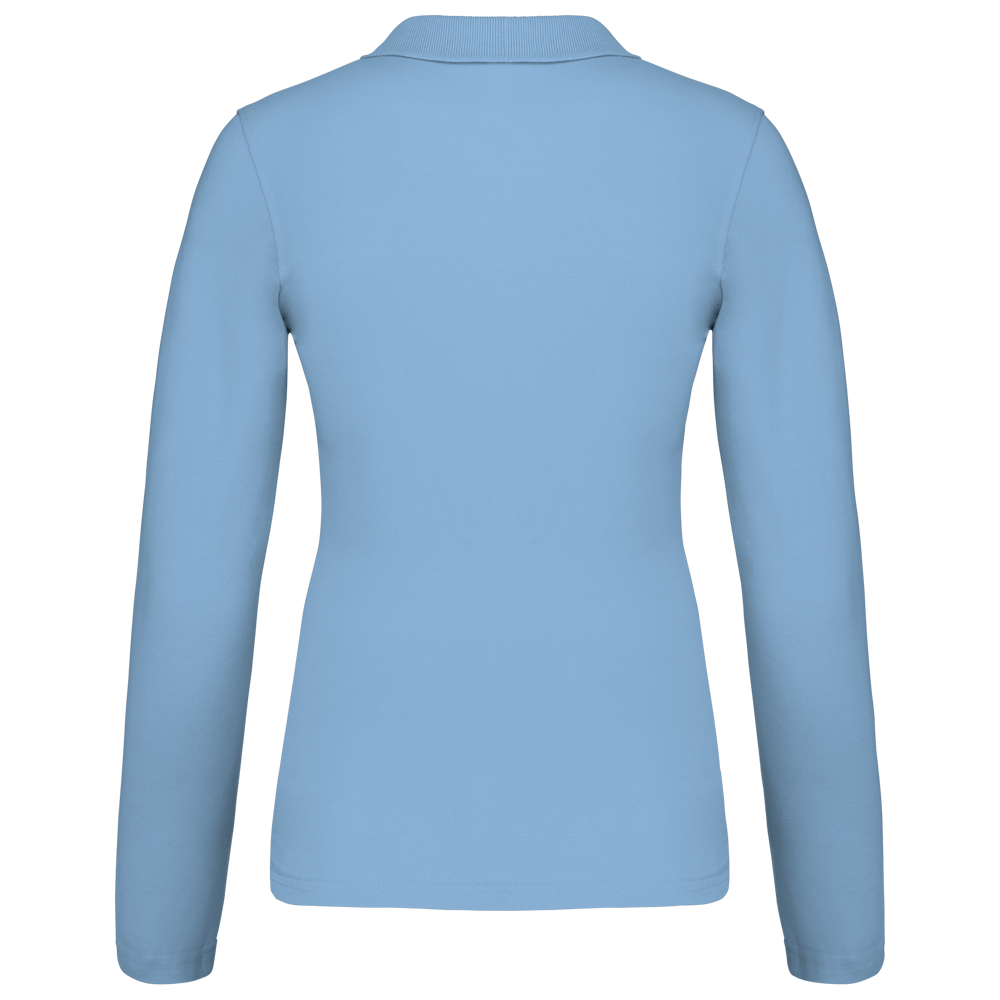 K257C - Damen Langarm-Polohemd. Baumwollpiqué