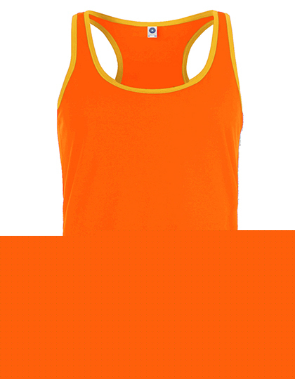 Starworld - Men´s Contrast Sports Vest - Fluorescent Orange, Gold
