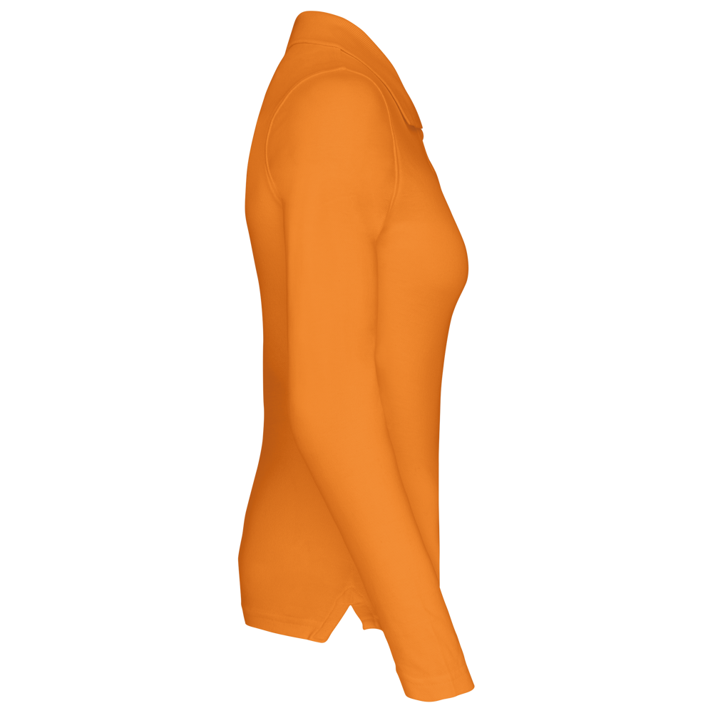 K257C - Damen Langarm-Polohemd. Baumwollpiqué