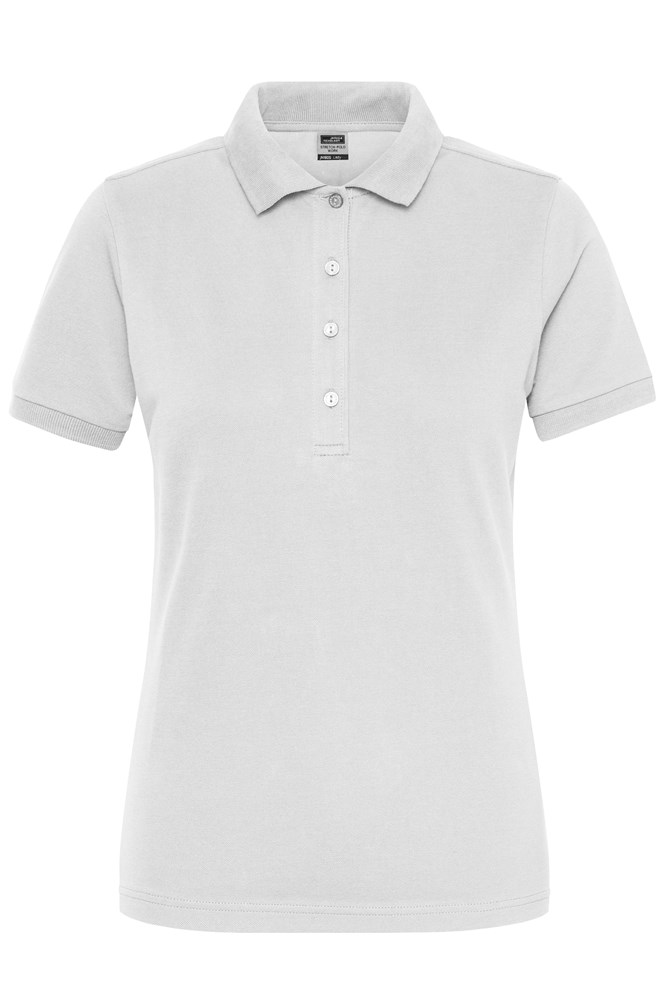 Ladies' ORGANIC Stretch-Polo Work - SOLID - OCS Blended - White (ca. Pantone white)