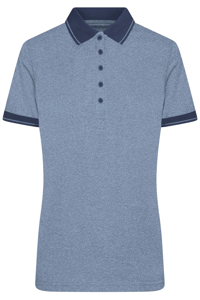 Ladies' Heather Polo - Blue-melange/navy (ca. Pantone 659C
296C)