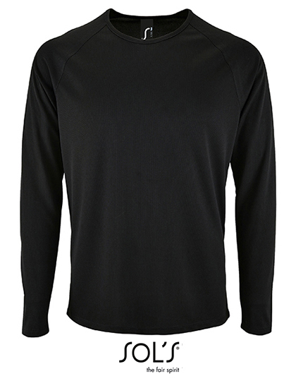 SOL´S - Men´s Long Sleeve Sports T-Shirt Sporty - Black