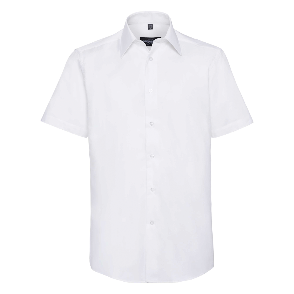 RU923M - Tailliertes Oxford Hemd -⁠ Kurzarm - White