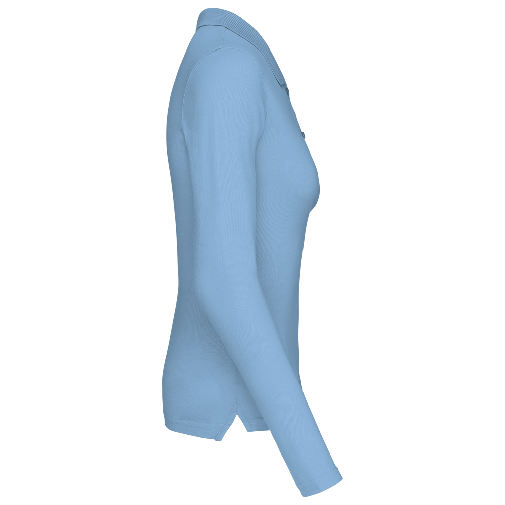 K257C - Damen Langarm-Polohemd. Baumwollpiqué