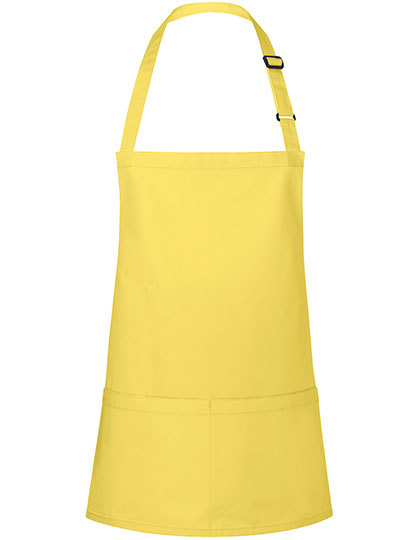 Karlowsky - Kurze Latzschürze Basic mit Schnalle und Tasche - Sun Yellow (ca. Pantone 127C)