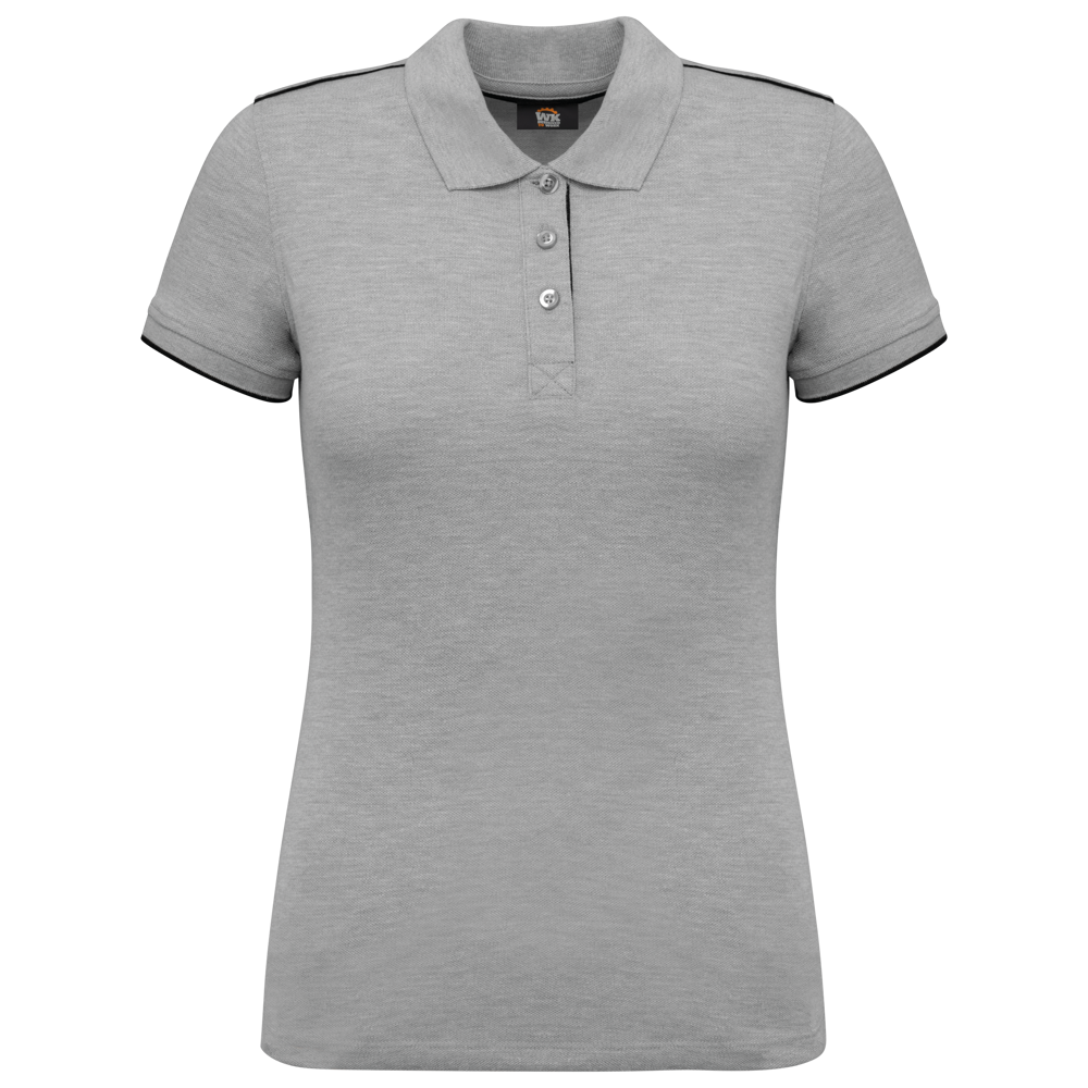 WK271 - Damen-Polohemd Day To Day mit kontrastfarbenen, kurzen Ärmeln - Oxford Grey / Black
