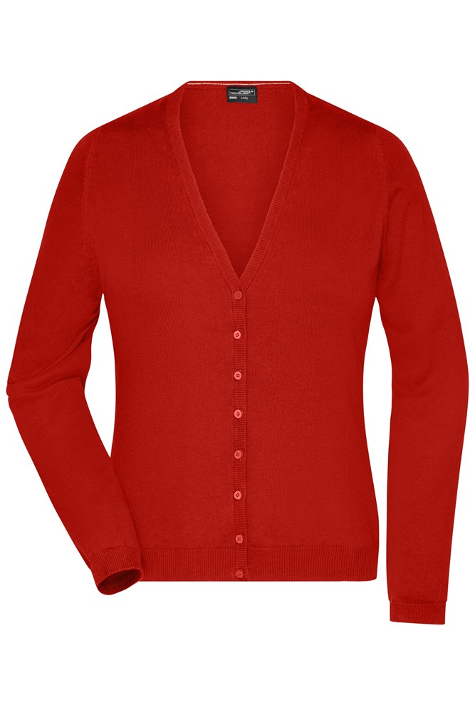 Ladies' V-Neck Cardigan - Bordeaux (ca. Pantone 1955C)