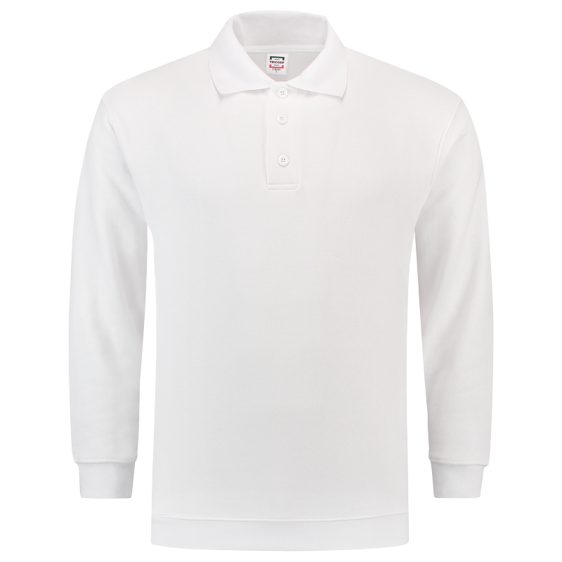 TRICORP Sweatshirt Polokragen und Bund - White