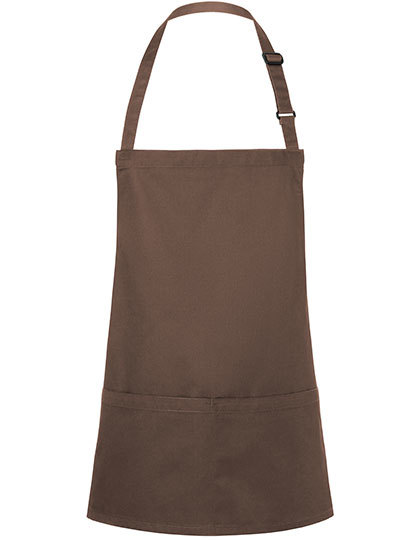 Karlowsky - Kurze Latzschürze Basic mit Schnalle und Tasche - Light Brown (ca. Pantone 438C)