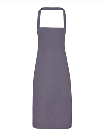 Premier Workwear - Organic Cotton Bib Apron (No Pocket) - Dark Grey (ca. Pantone 431C)