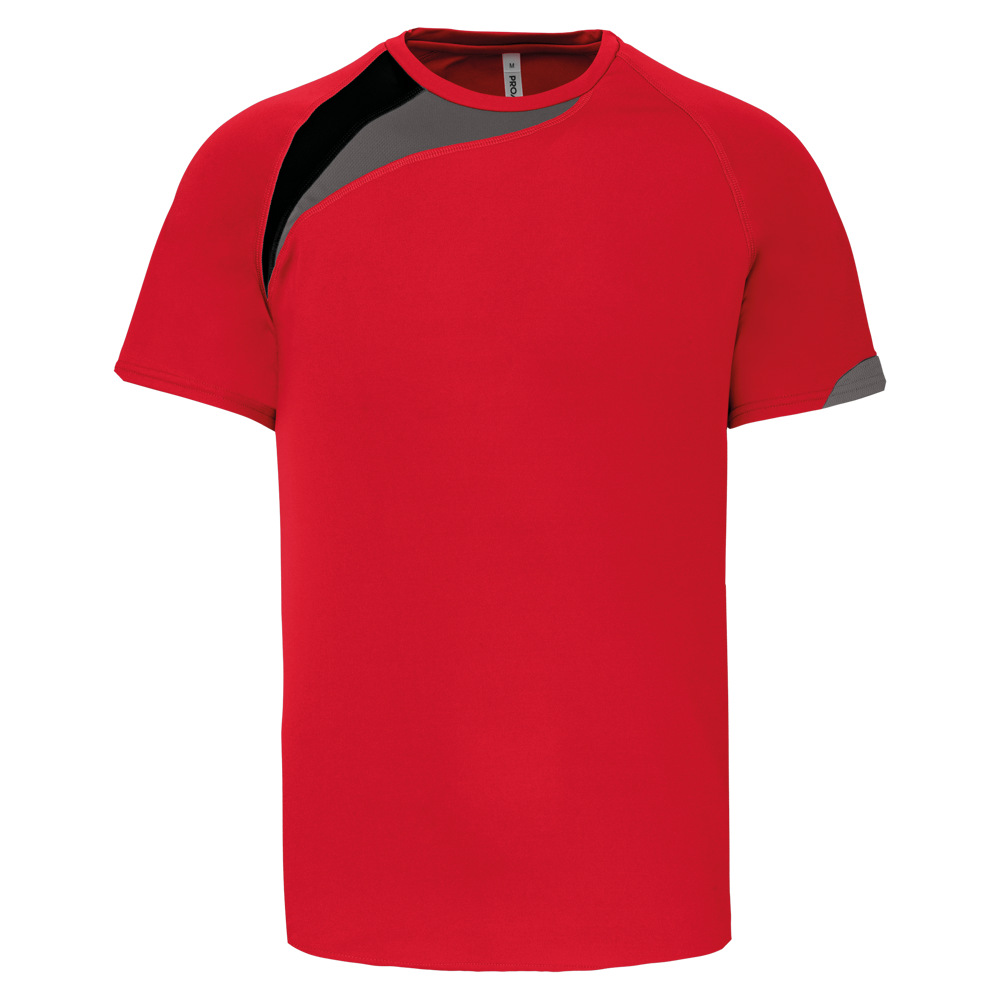 PA436 - Kurzarm-Trikot für Erwachsene - Sporty red/Black/Storm grey