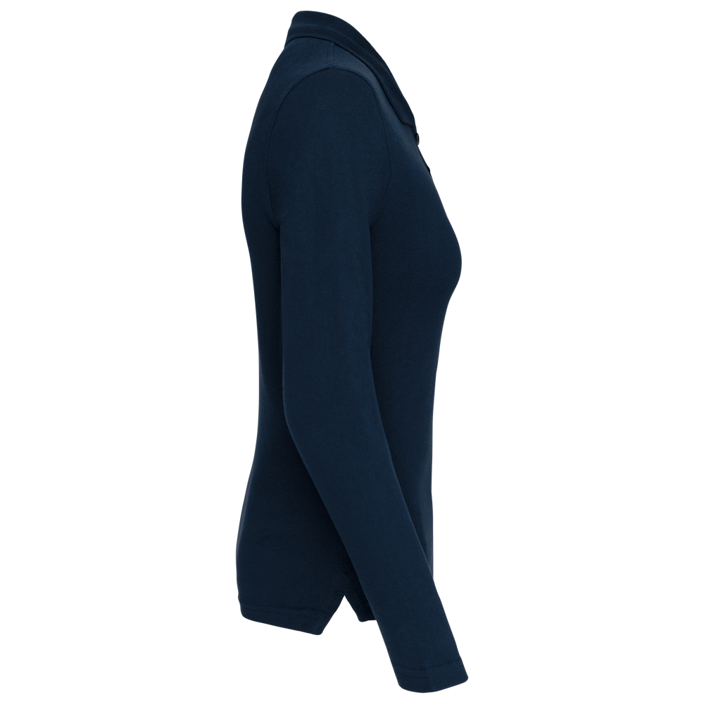 K257C - Damen Langarm-Polohemd. Baumwollpiqué