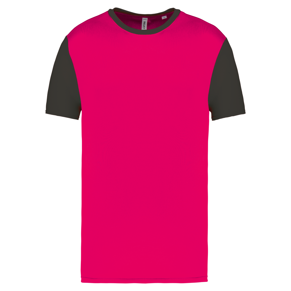 PA4023 - Zweifarbiges Kurzarmtrikot für Erwachsene - Sporty Pink / Dark Grey