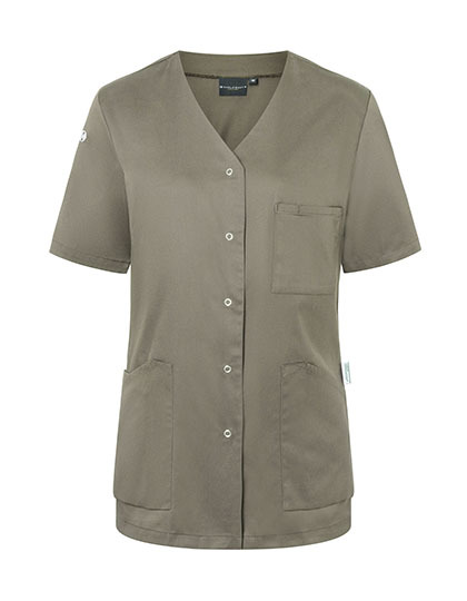 Karlowsky - Kurzarm Damenkasack Essential - Sage (ca. Pantone 416C)