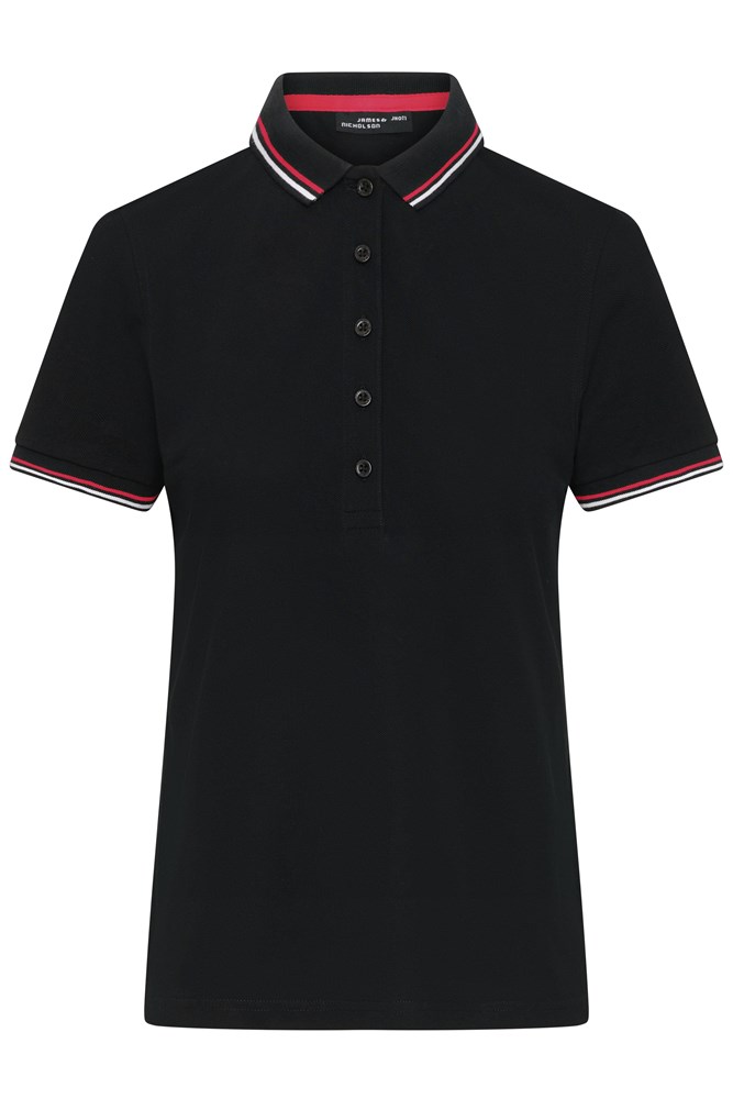 Ladies' Polo - Black/white/red (ca. Pantone blackC
white
199C)