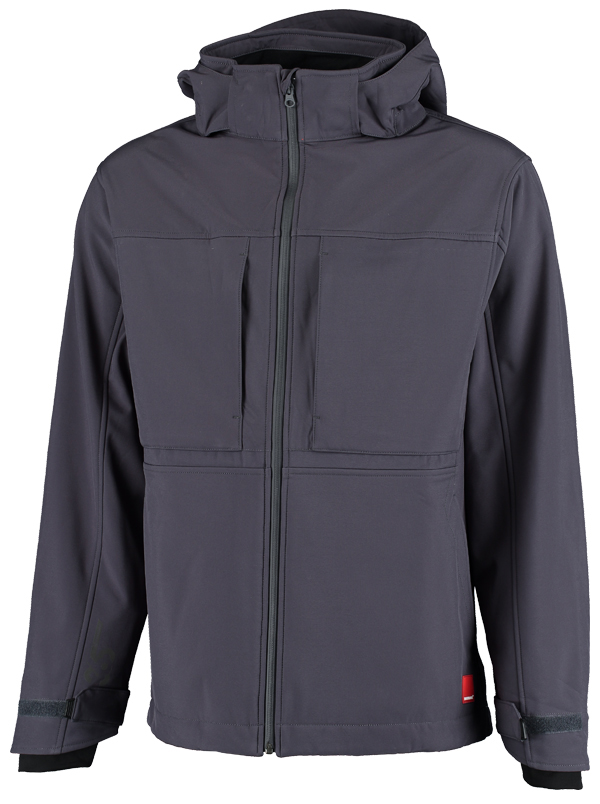 Softshelljacke mit Kapuze - grau
