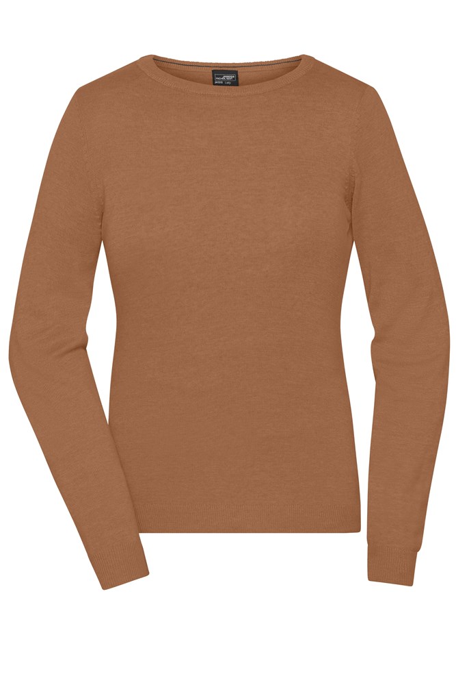 Ladies' Round-Neck Pullover - Camel (ca. Pantone 7407C)