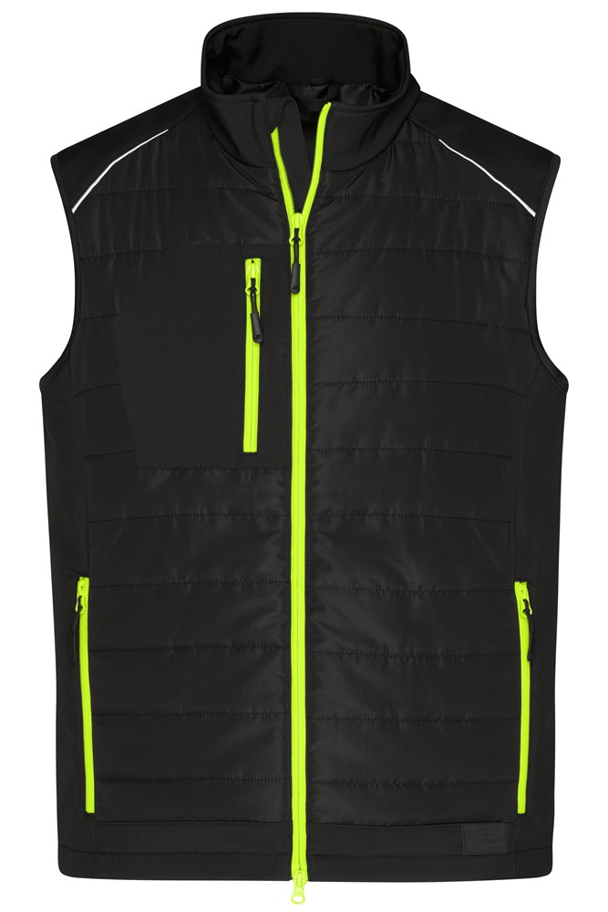 Men's Hybrid Vest GRS - Black/neon-yellow (ca. Pantone blackC
803C)