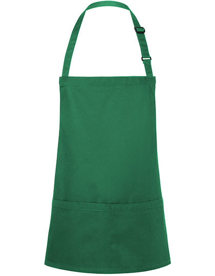 Karlowsky - Kurze Latzschürze Basic mit Schnalle und Tasche - Forest Green (ca. Pantone 554C)