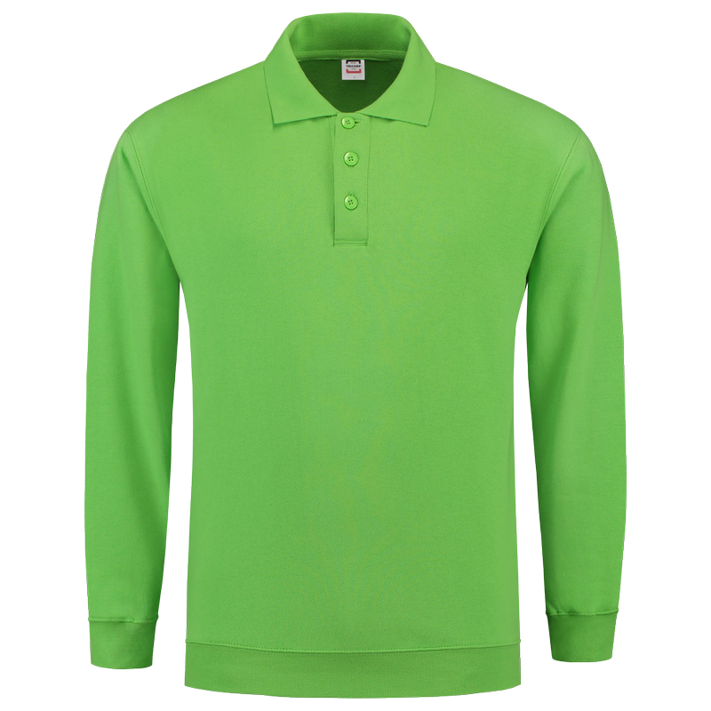 TRICORP Sweatshirt Polokragen und Bund - Lime