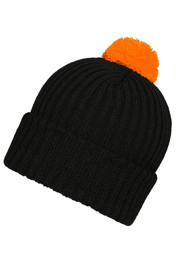 Knitted Cap with Pompon