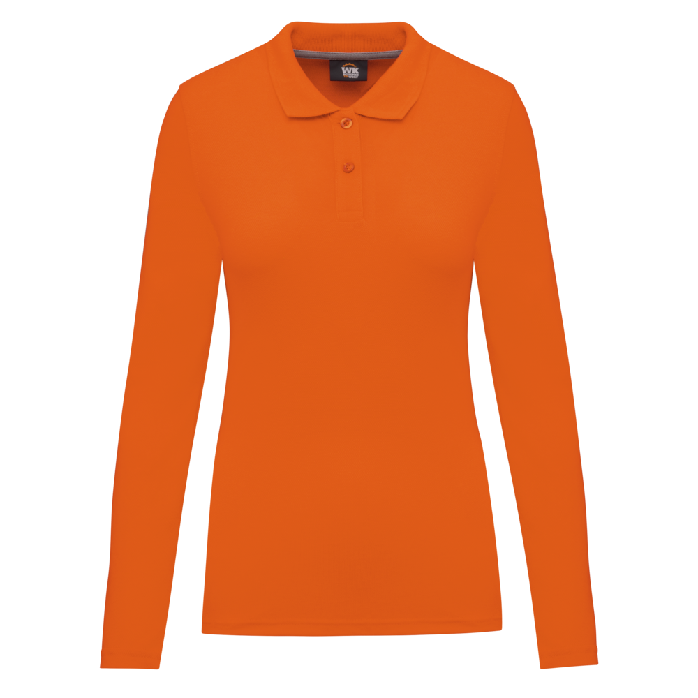 - Langarm-Polohemd für Damen - orange