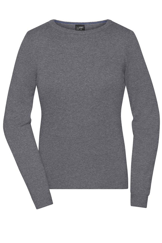 Ladies' Round-Neck Pullover - Grey-heather (ca. Pantone 442C)