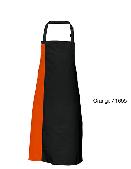 Link Kitchen Wear - Duo Apron - Black, Orange (ca. Pantone 1655)