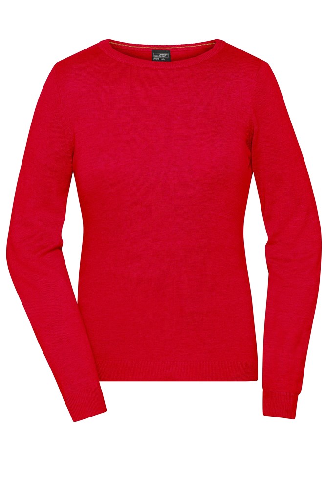 Ladies' Round-Neck Pullover - Red (ca. Pantone 200C)